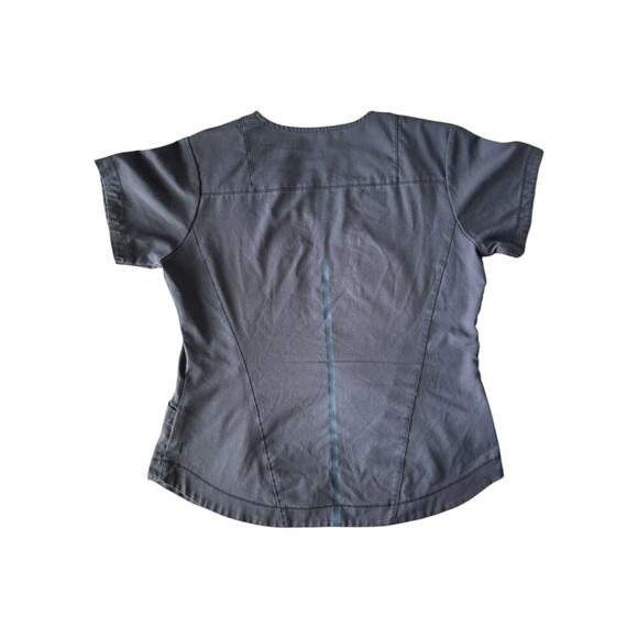 Grey’s Anatomy Women’s Gray Scrub Top Size Large V-Neck 3 Pocket Stretch 7187 - Picture 3 of 7